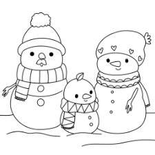 Snowman Family Coloring Page