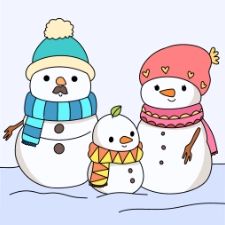 Snowman Family Coloring Page