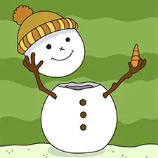 Snowman Holding His Head And Nose Coloring Page