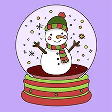 Snowman In A Snow Globe Coloring Page