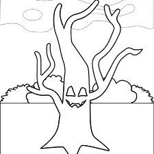 Spooky Tree Printable Black & White