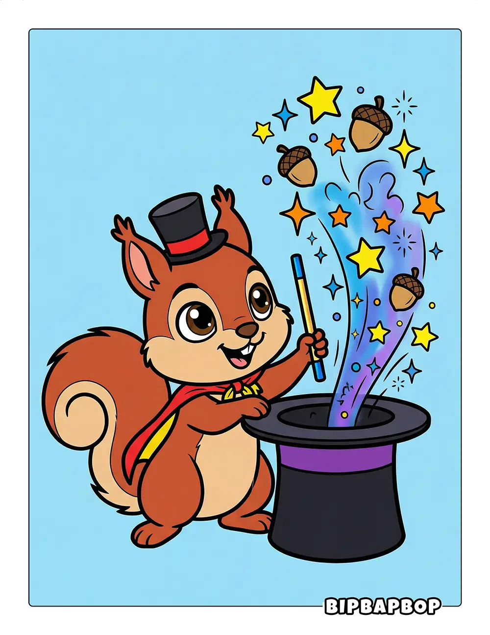 Squirrel Magician Printable