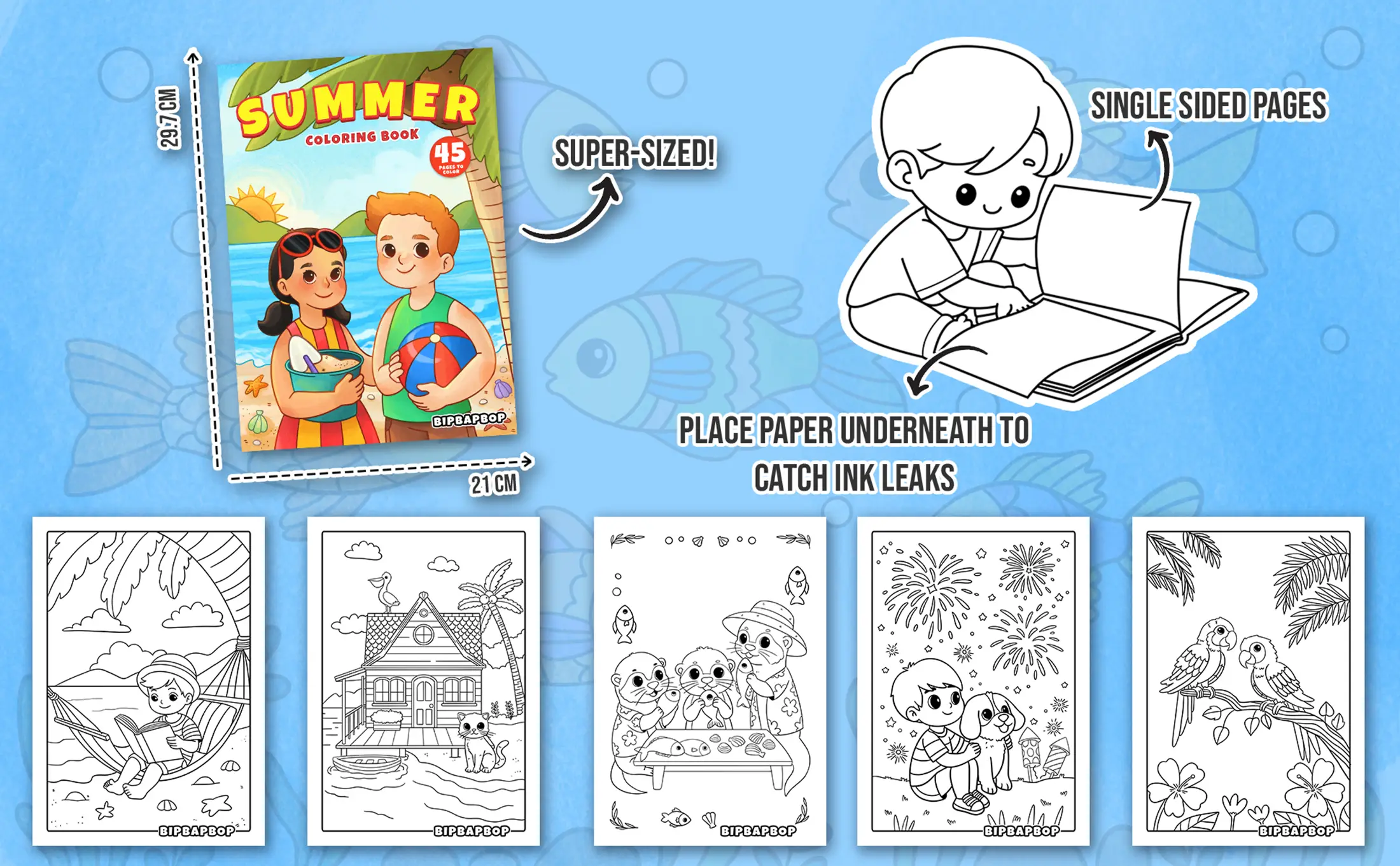 super sized summer coloring pages