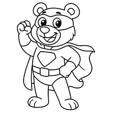 Superheo Bear Coloring Page