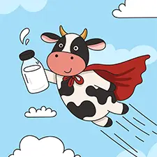 Superhero Cow Coloring Page