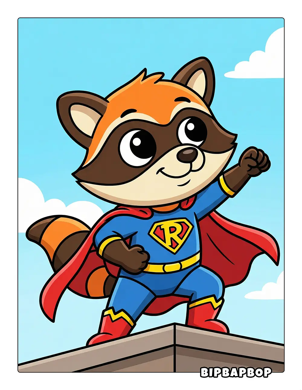 Superhero Raccoon Printable