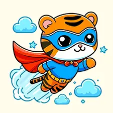 Superhero Tiger Coloring Page