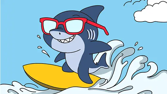 Surfer Shark Printable