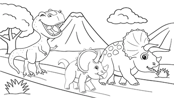 Cute Dinosaur Runner coloring page