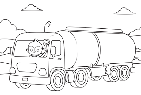 Tanker Truck Coloring Page