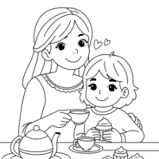 Teatime Coloring Page