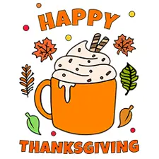 Thanksgiving Festive Drink Coloring Page