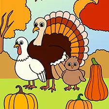 Thanksgiving Turkey Family Printable