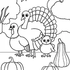 Thanksgiving Turkey Family Printable