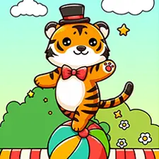 Tiger In The Circus Coloring Page