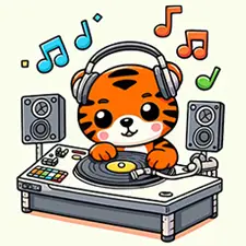 Tiger DJ Coloring Page