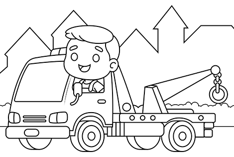 Tow Truck Coloring Page