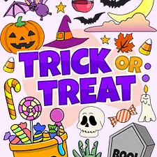 Trick Or Treat Colouring Page 