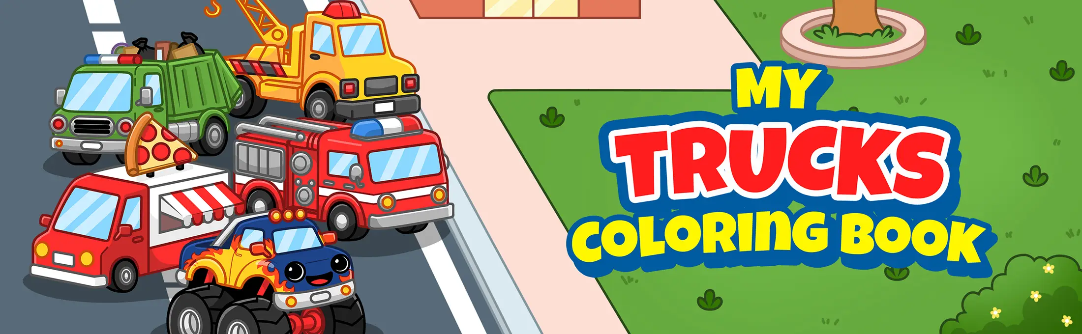 my trucks coloring book for kids