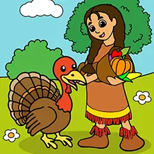 Turkey & Native American Printable