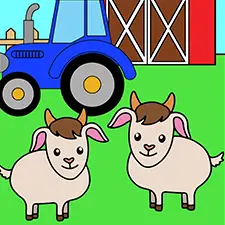 Two Goats In The Barn Coloring Sheet Color