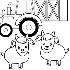 Adorable Baby Goat Coloring Sheet