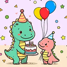 Two Party Dinosaurs Printable