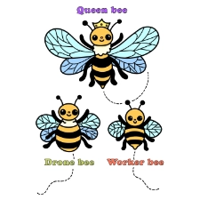 Types of Bees Coloring Page