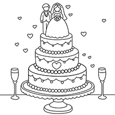 Wedding Cake Coloring Page