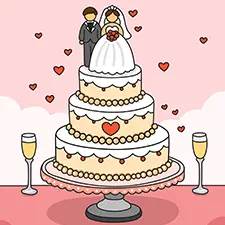 Wedding Cake Coloring Page