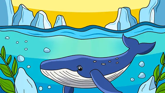 Whale With Icebergs Printable