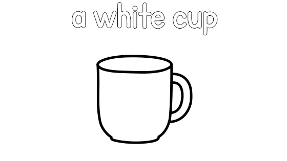 A White Cup Coloring Page