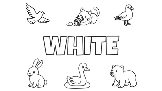 White things in nature Coloring Page