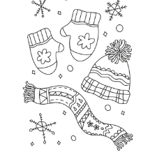 Winter Accessories Coloring Page