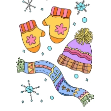 Winter Accessories Coloring Page