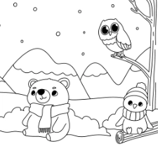 Snowball Fight Coloring Page