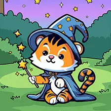 Wizard Tiger Coloring Page