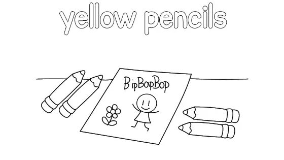 Yellow Pencils Coloring Page