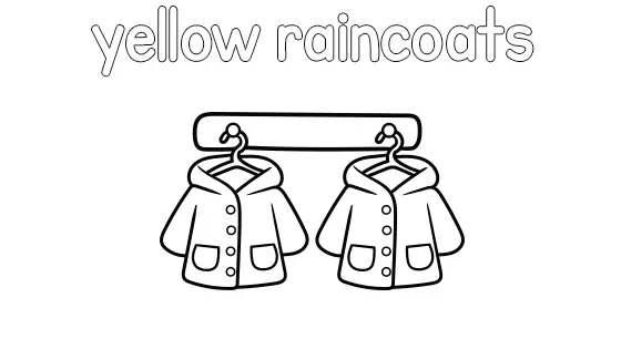 Yellow Raincoats Coloring Page