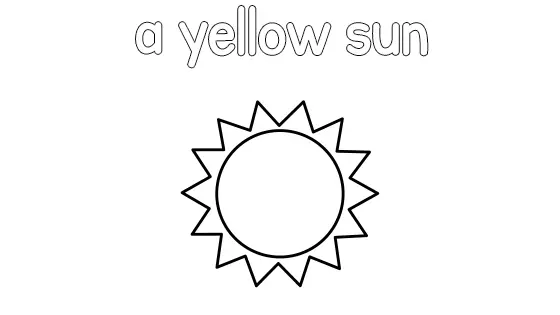 A Yellow Sun Coloring Page