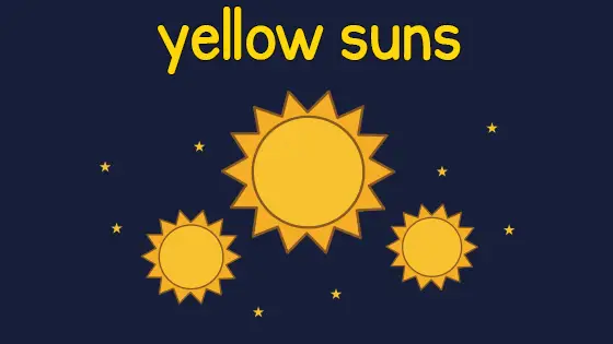 Yellow Suns Coloring Page