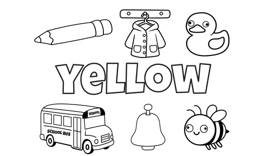 Yellow Things Coloring Page